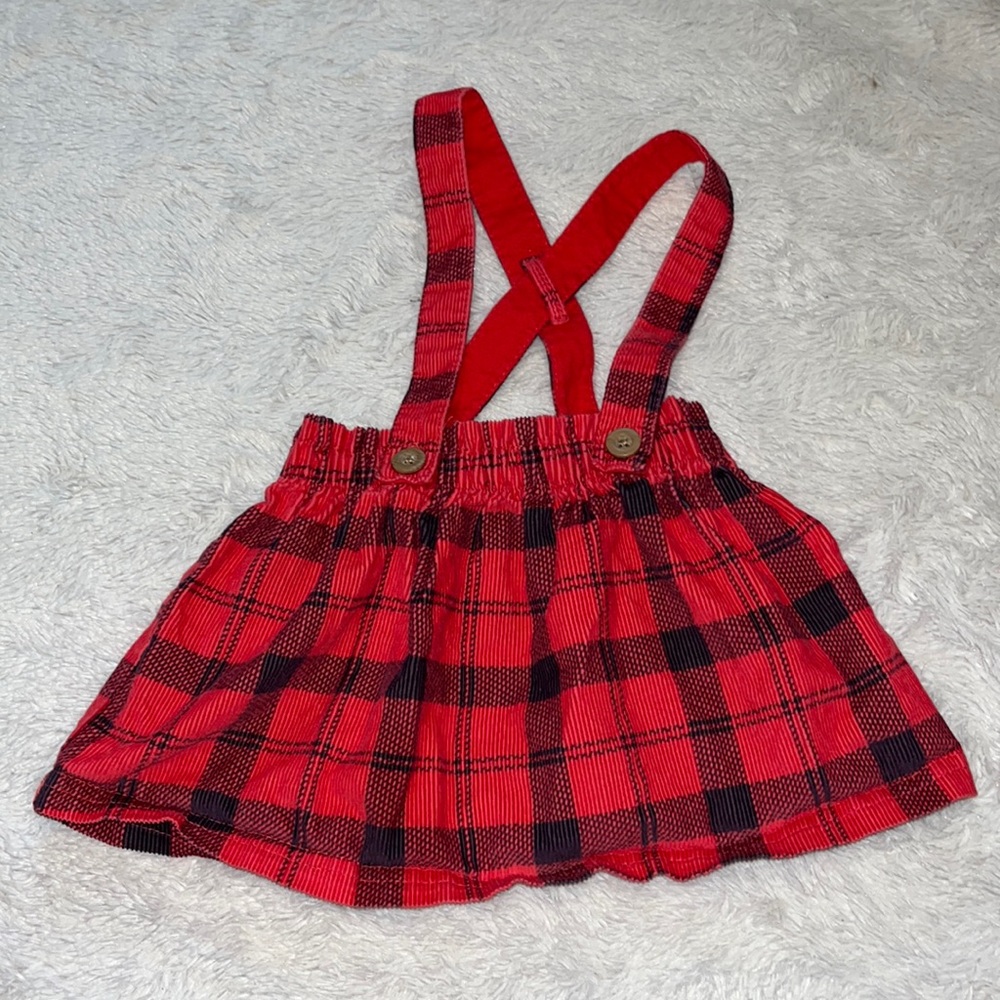 carters red and black plaid skirt baby girl clothing 9 months